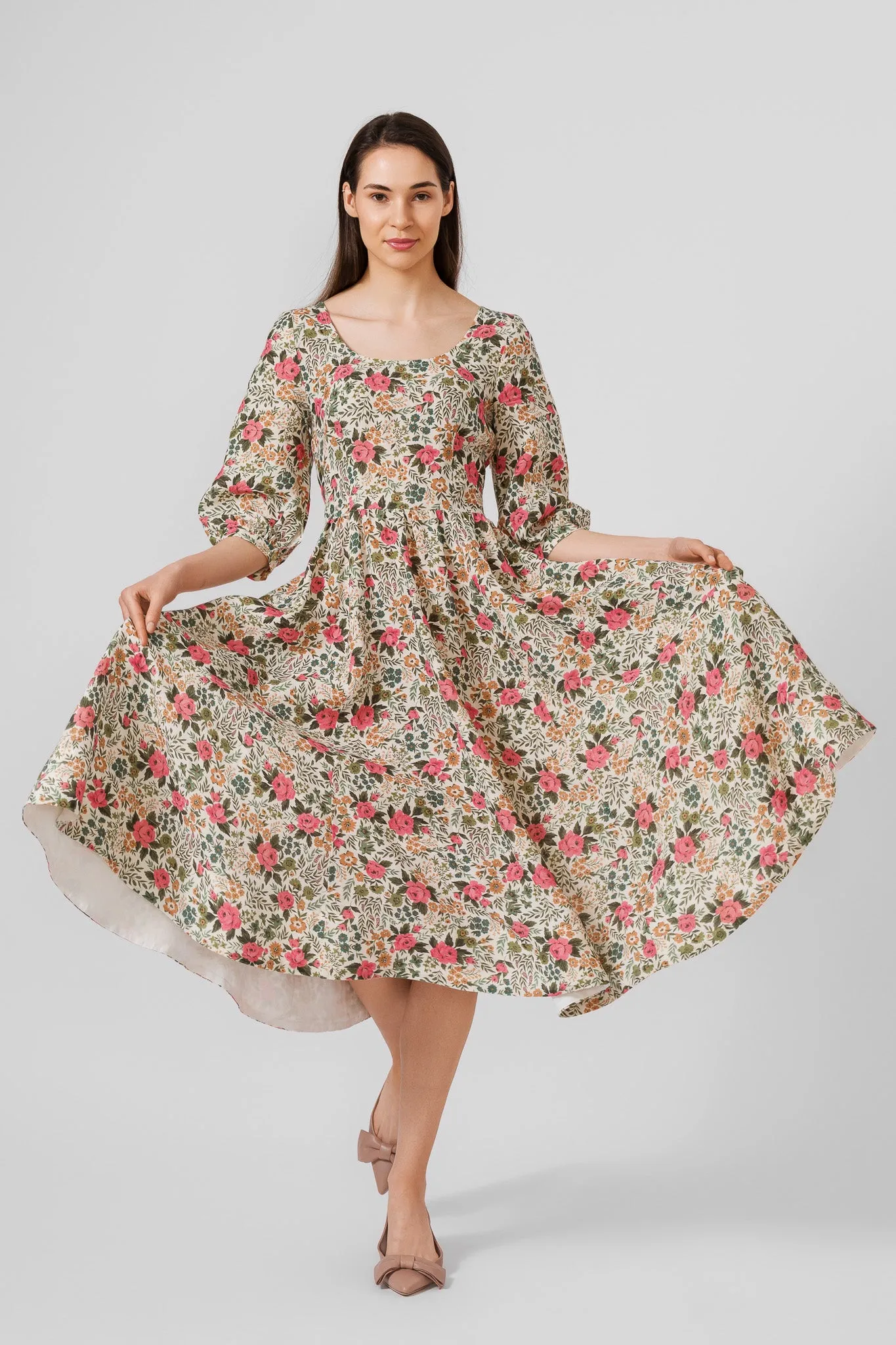 Carmen Dress, 3/4 Sleeve