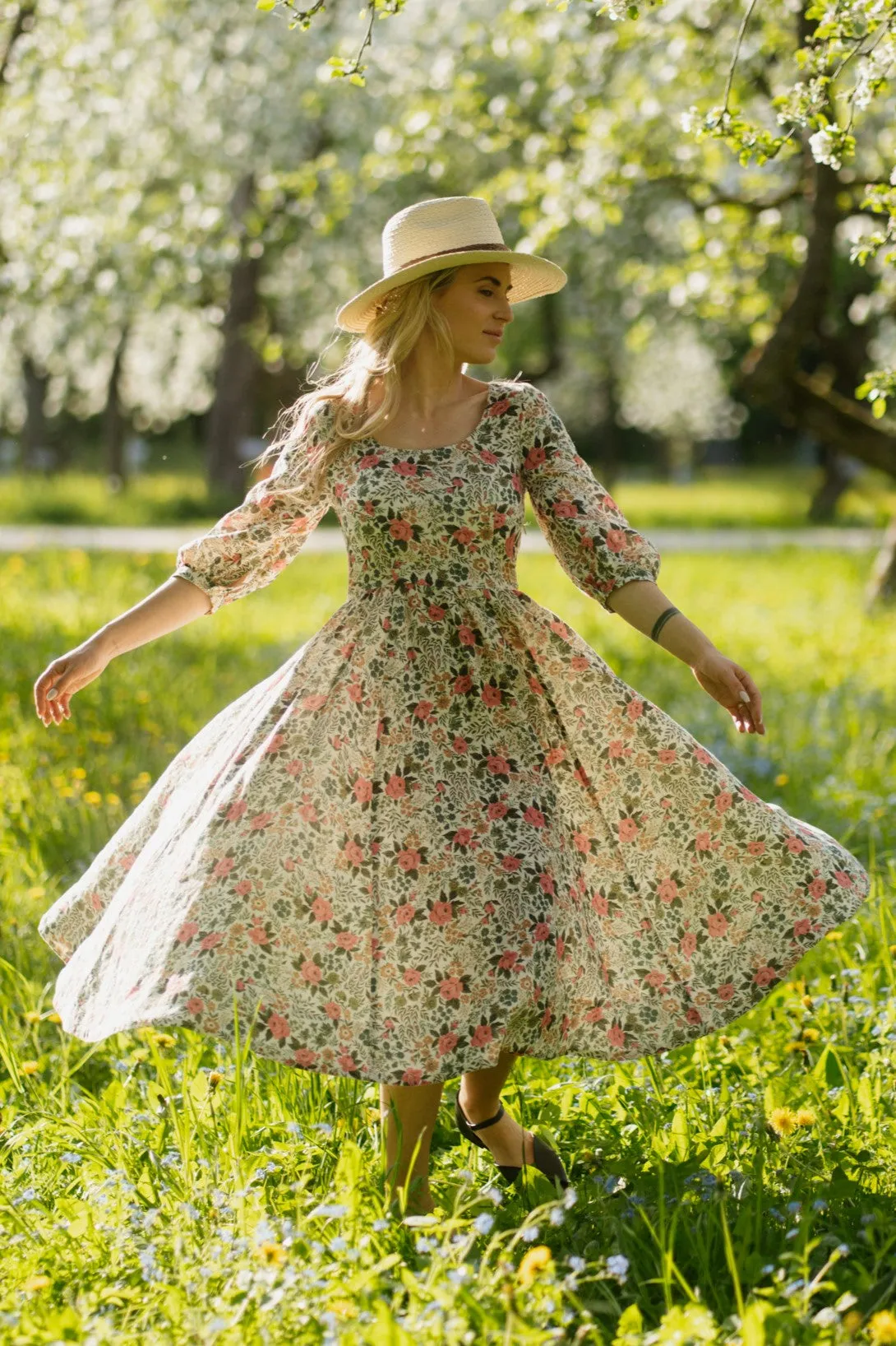 Carmen Dress, 3/4 Sleeve