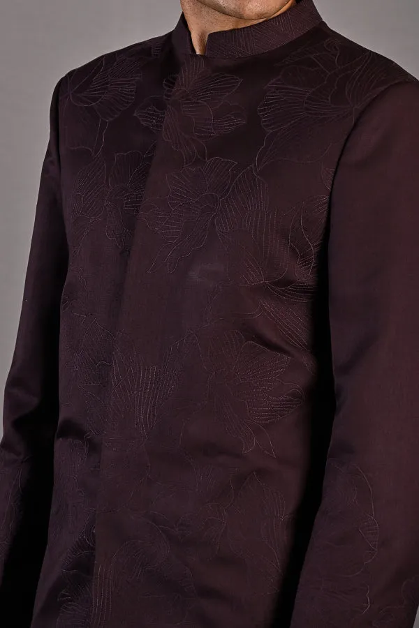 Casper Abstract Embroidered Bandhgala Jacket Set