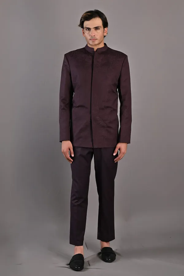 Casper Abstract Embroidered Bandhgala Jacket Set