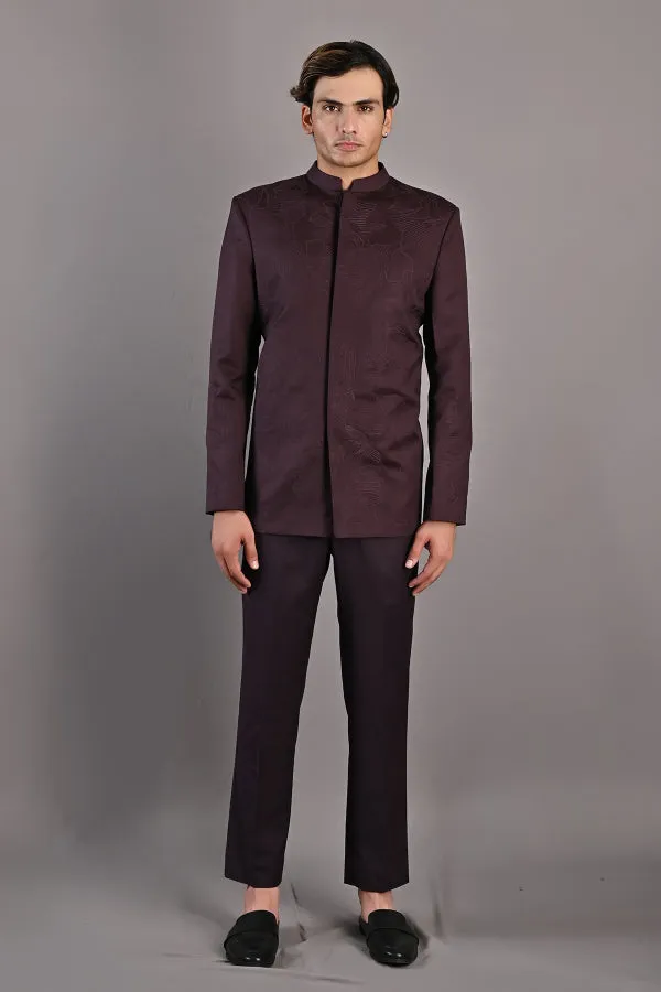 Casper Abstract Embroidered Bandhgala Jacket Set