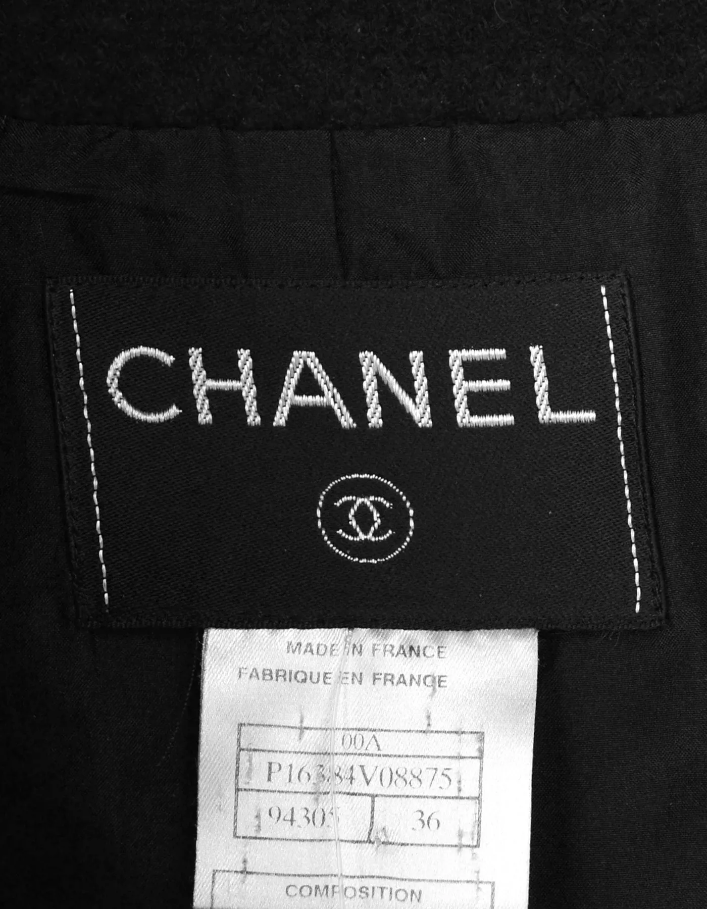 Chanel Black Cashmere Four-Pocket Zip-Up Jacket sz 36