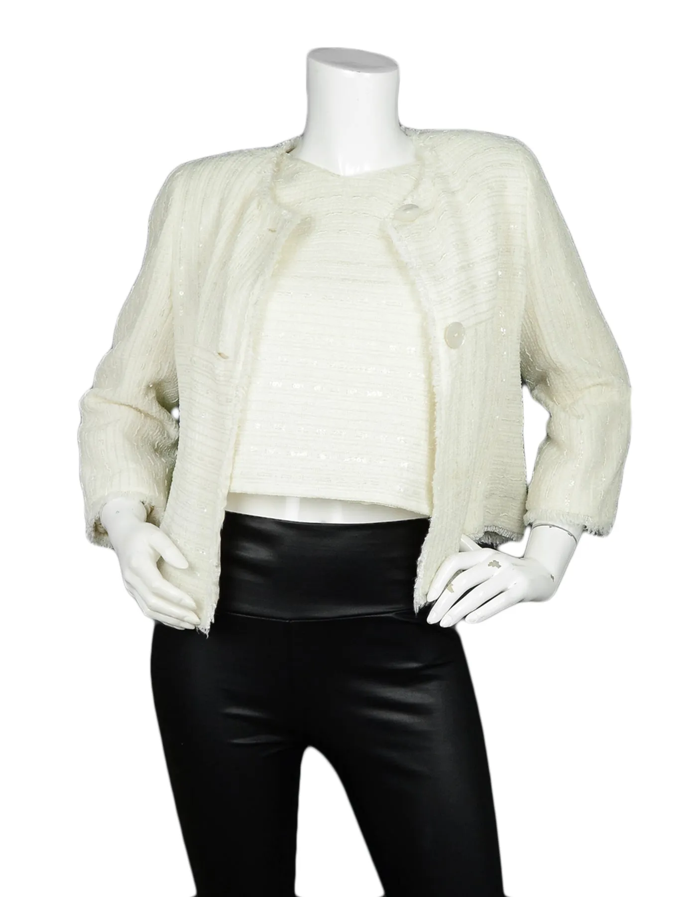 Chanel Cream Boucle Jacket and Shell sz 40