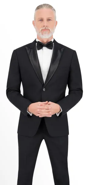 Charcoal Grey Self Check Short Tuxedo