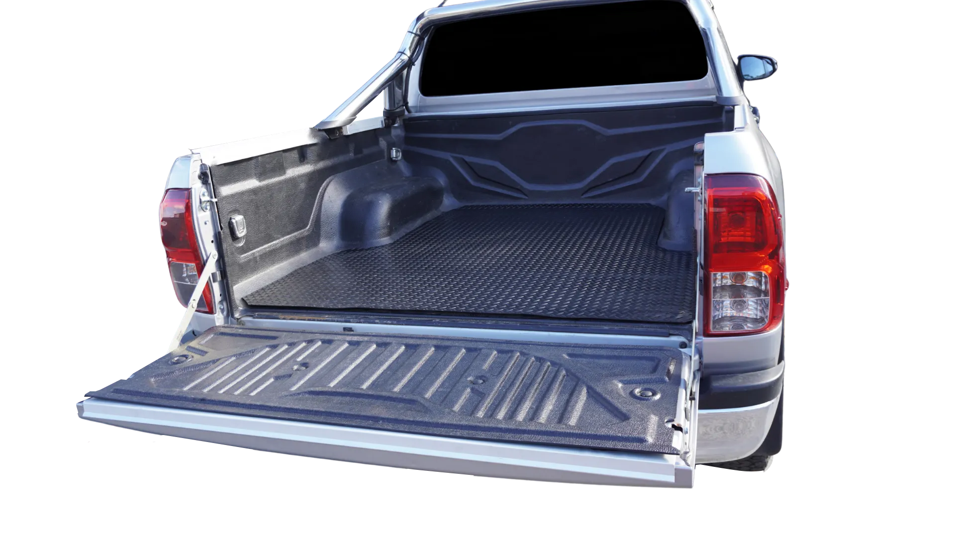 Checker Plate Rubber Ute Mat To Fit Ford Ranger PX Dual Cab Fitted with Factory Plastic Tub Liner (November 2011 to June 2022)
