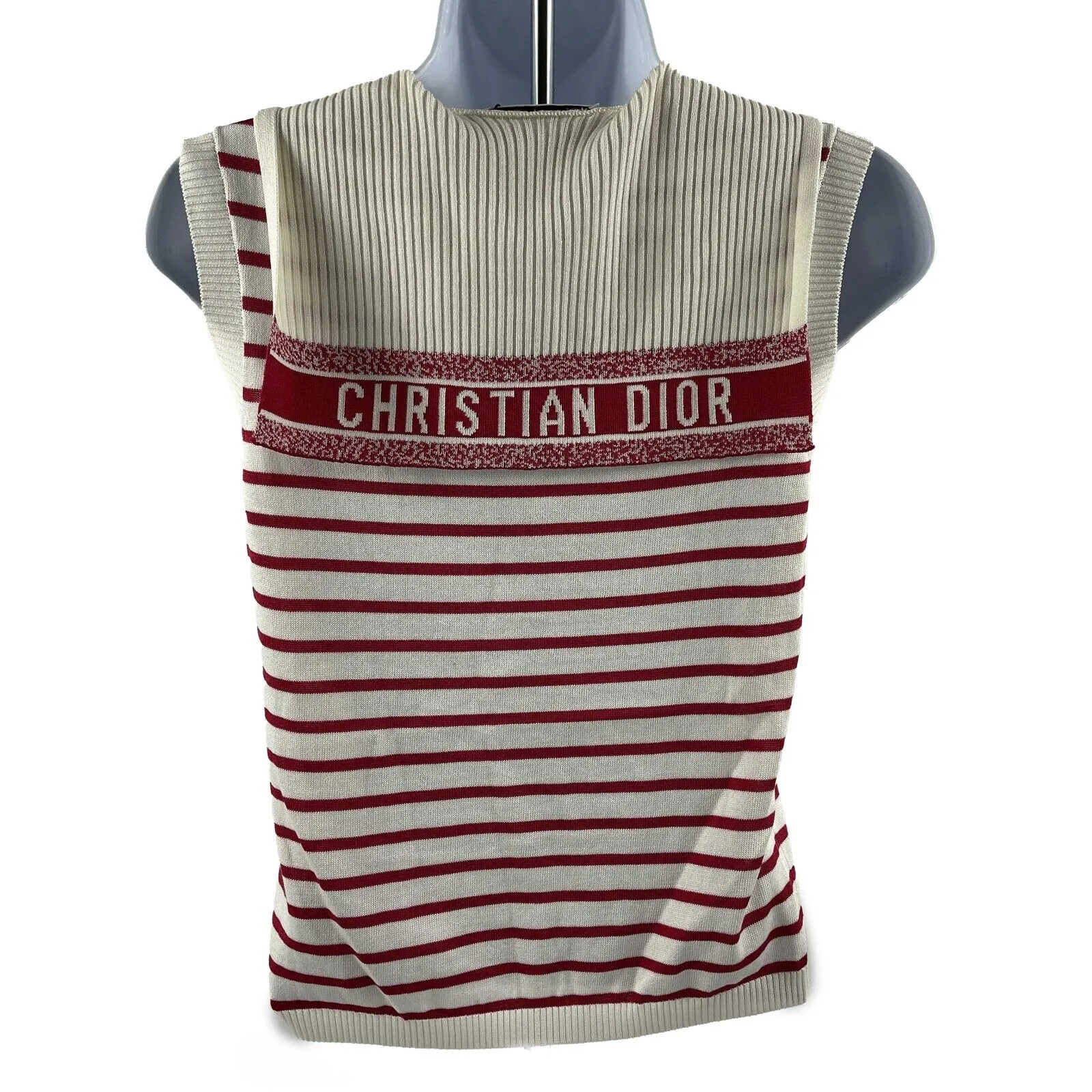 Christian Dior - Dioriviera Capri Striped Sailor Tank - Red - 34- US 2 - Top