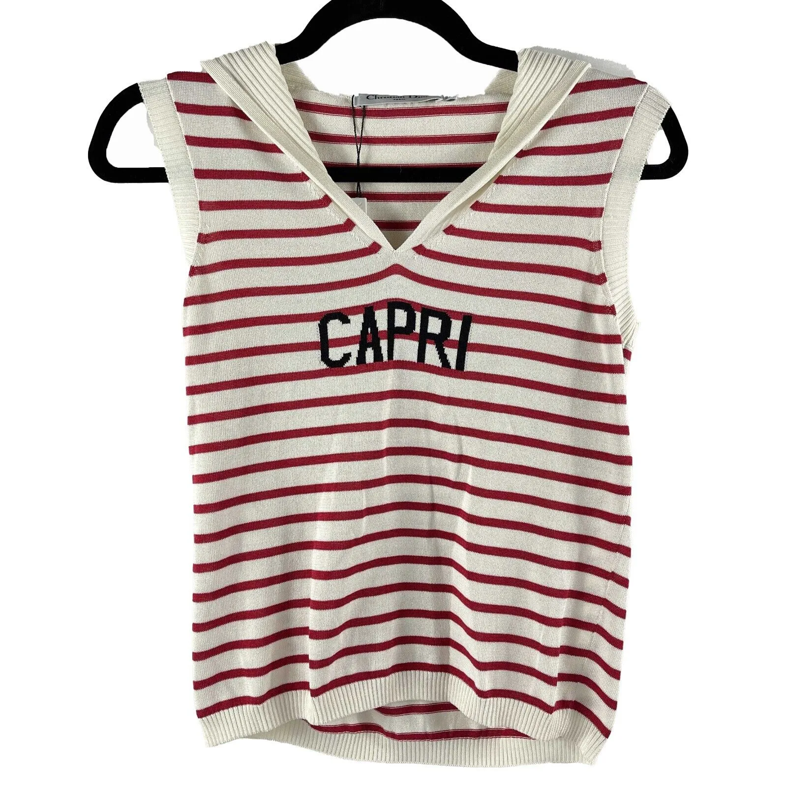 Christian Dior - Dioriviera Capri Striped Sailor Tank - Red - 34- US 2 - Top