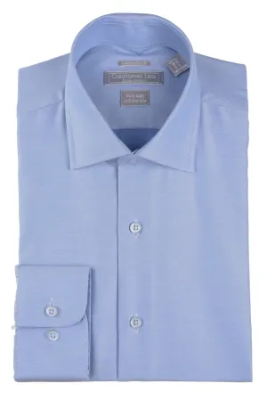 Christopher Lena - Blue - Dress Shirt - 100% Cotton - 80's 2-ply - Wrinkle Free - Contemporary Fit