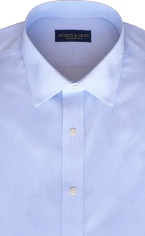 Classic Fit Light Blue Tonal Stripe Spread Collar Supima® Cotton Non-Iron broadcloth Dress Shirt (B/T)