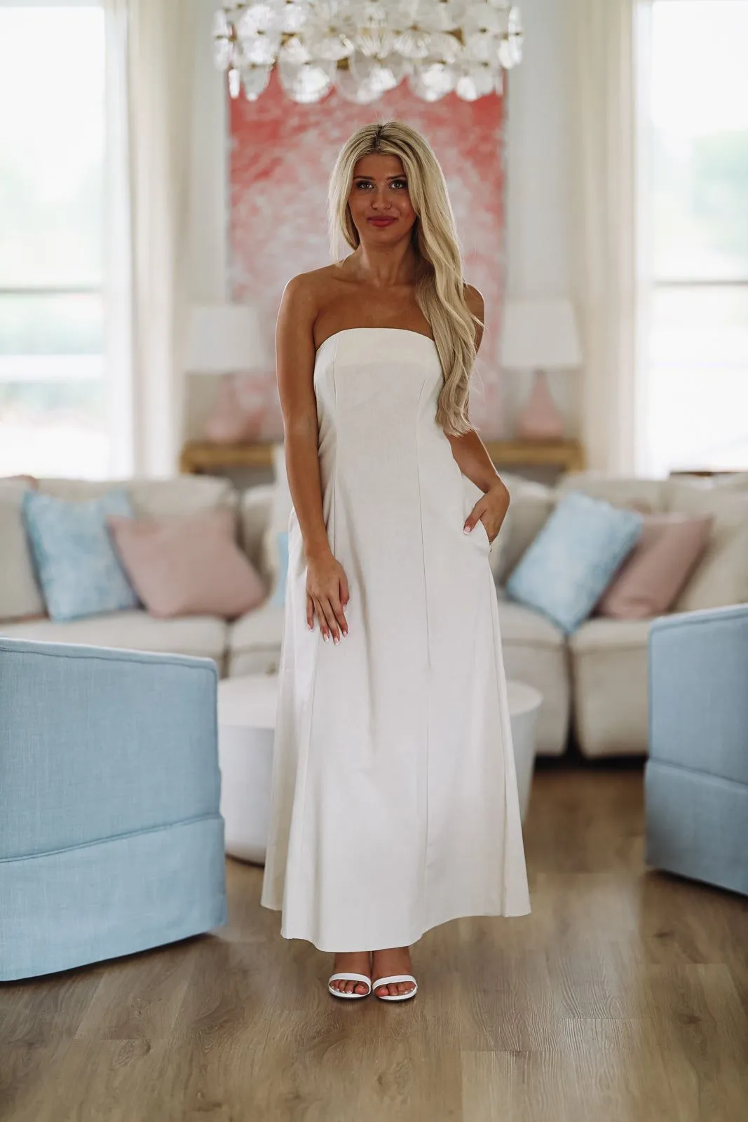 Classic in Linen Maxi Dress - Oatmeal