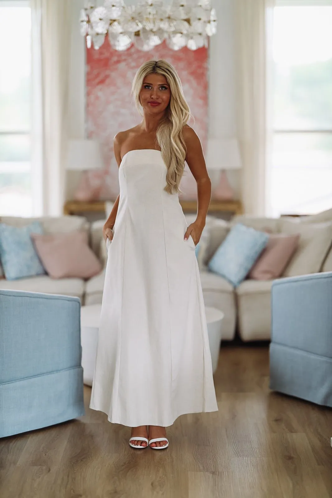 Classic in Linen Maxi Dress - Oatmeal