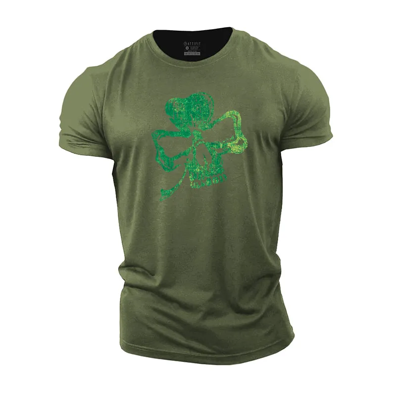 Clover Skull Cotton T-Shirt