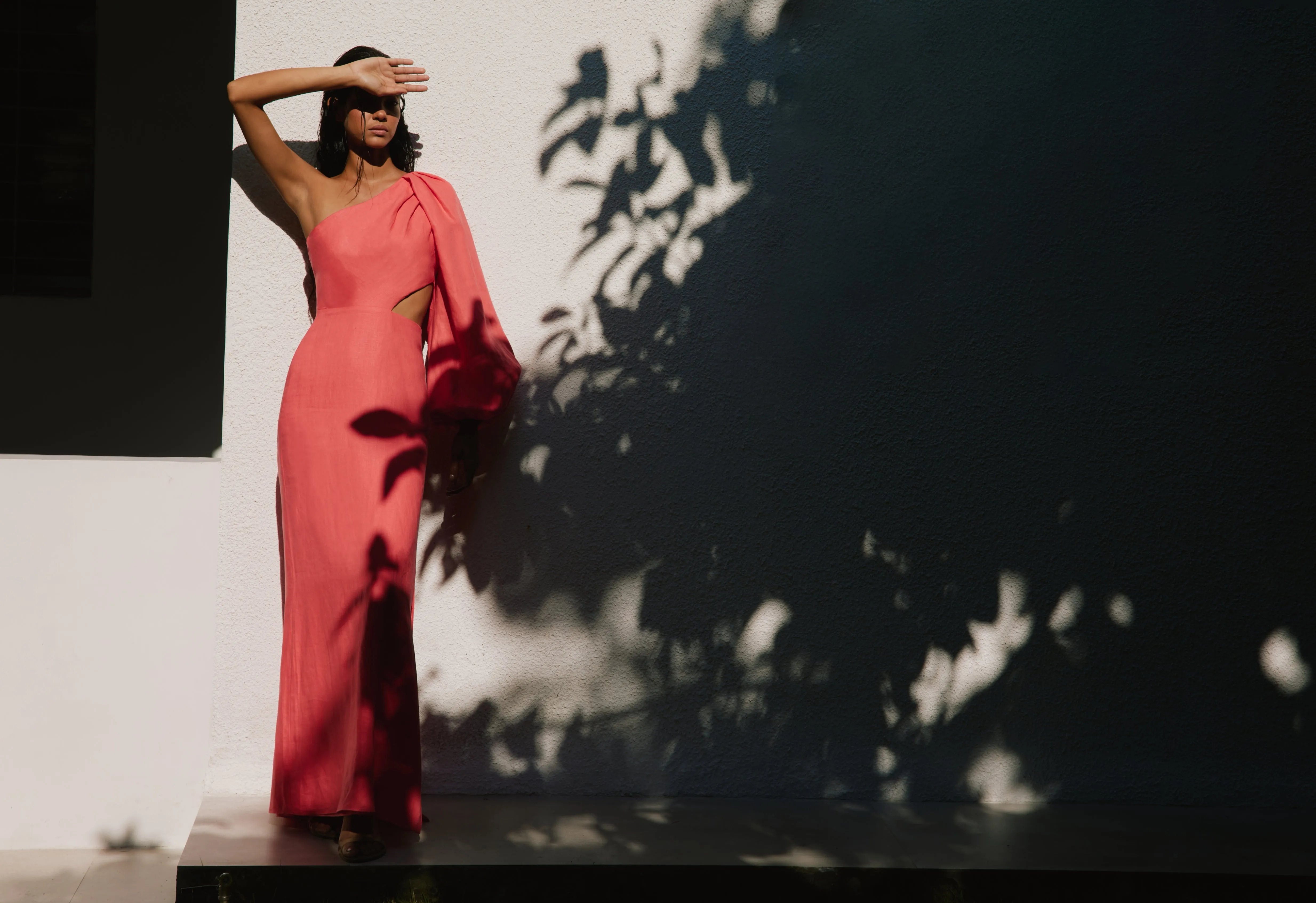 CORAZONADA DRESS IN CORAL
