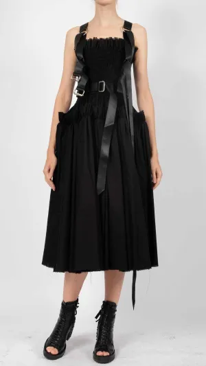 Cotton Midi Dress with Ruffles