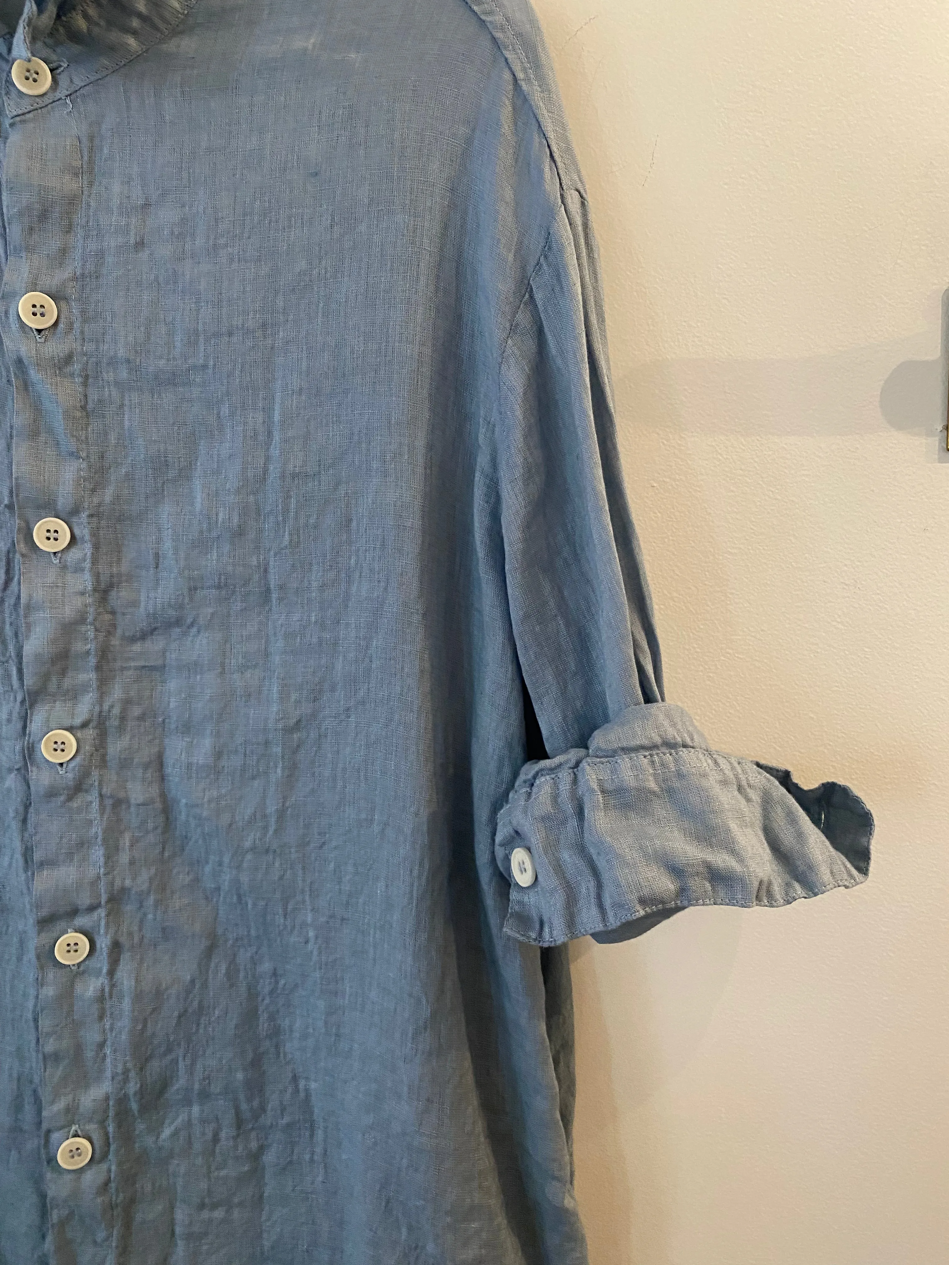 CP Shades Harper Linen Dress Faded Denim