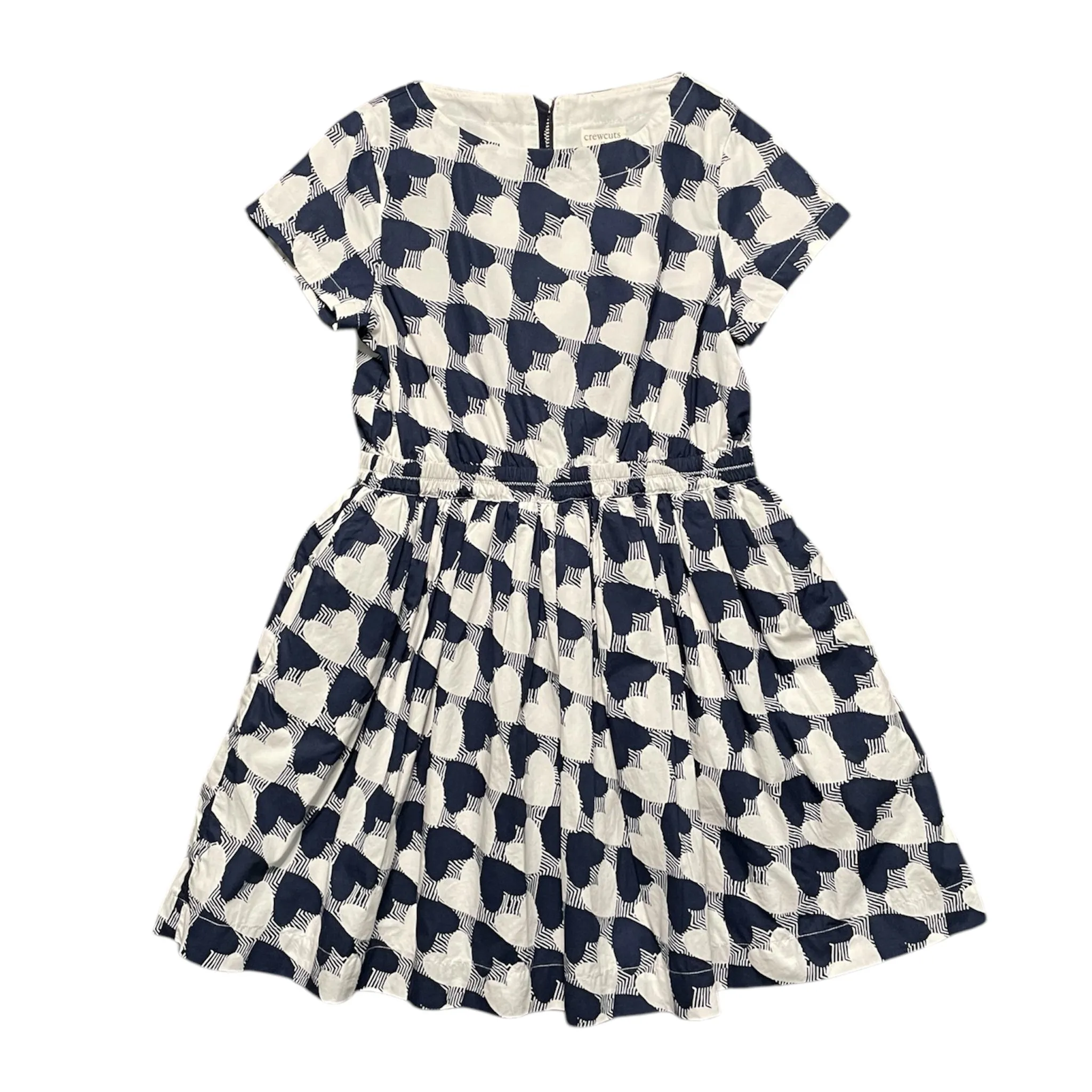 Crewcuts Cotton Poplin Heart Print Dress