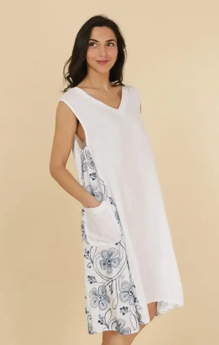 Cross My Heart Linen Dress by La Maison des Fibres Naturelles