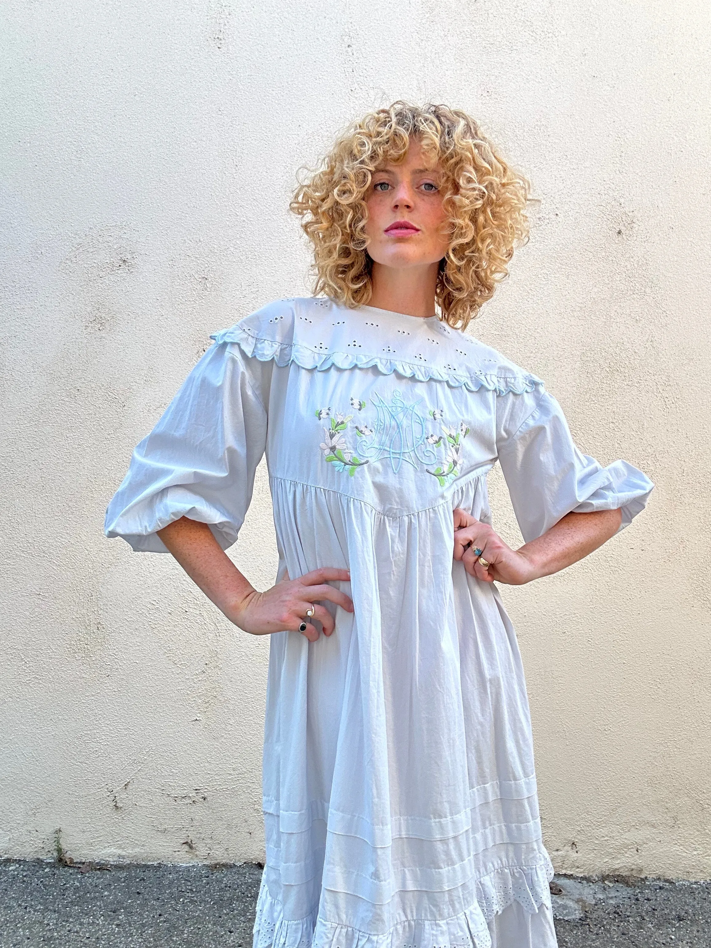 Damson Madder Pale Blue Maxi Dress
