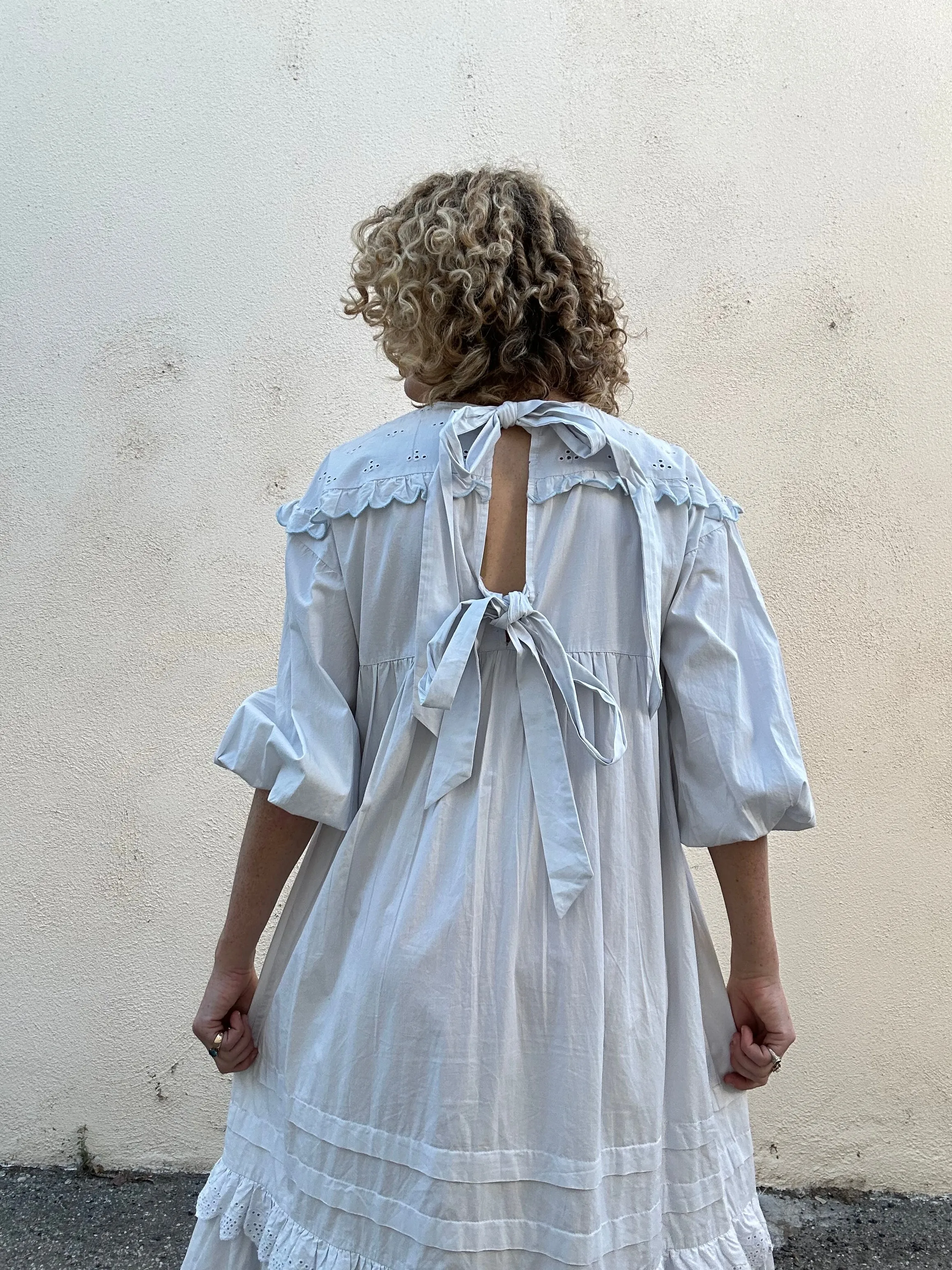 Damson Madder Pale Blue Maxi Dress