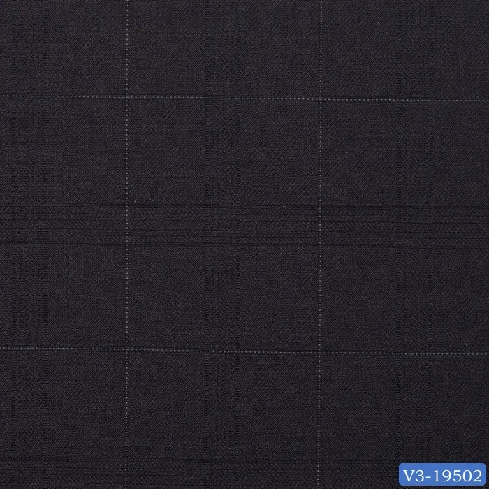 Dark Brown Windowpane Long Suit