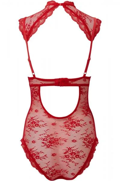 Dark Desire Lace Bodysuit - Scarlet -