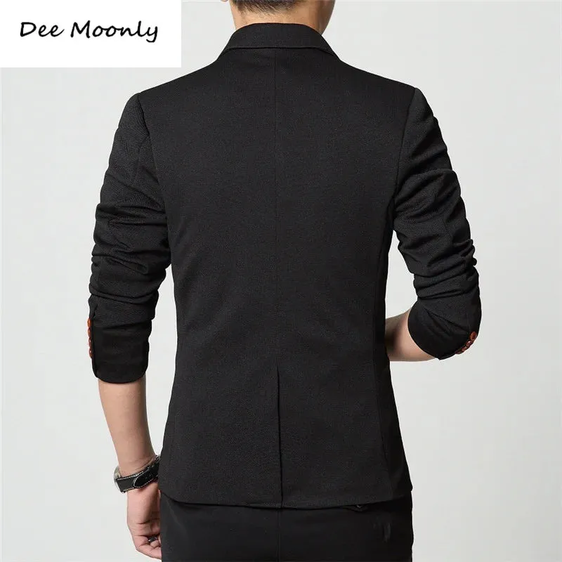 DEE MOONLY 2020 Men slim fit fashion blazer Suit Jacket Black Blue Red plus size M to 5XL Male blazers Mens coat Wedding dress