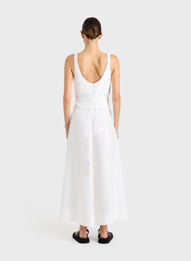 Delphi Scoop Neck Maxi Dress - White