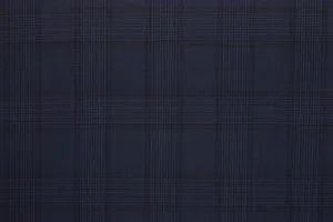 Denim Blue With Black Prince of Wales Windowpane Suit