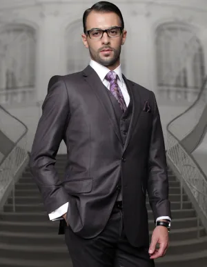 DENVER H. CHARCOAL REGULAR FIT 3 PC SUIT