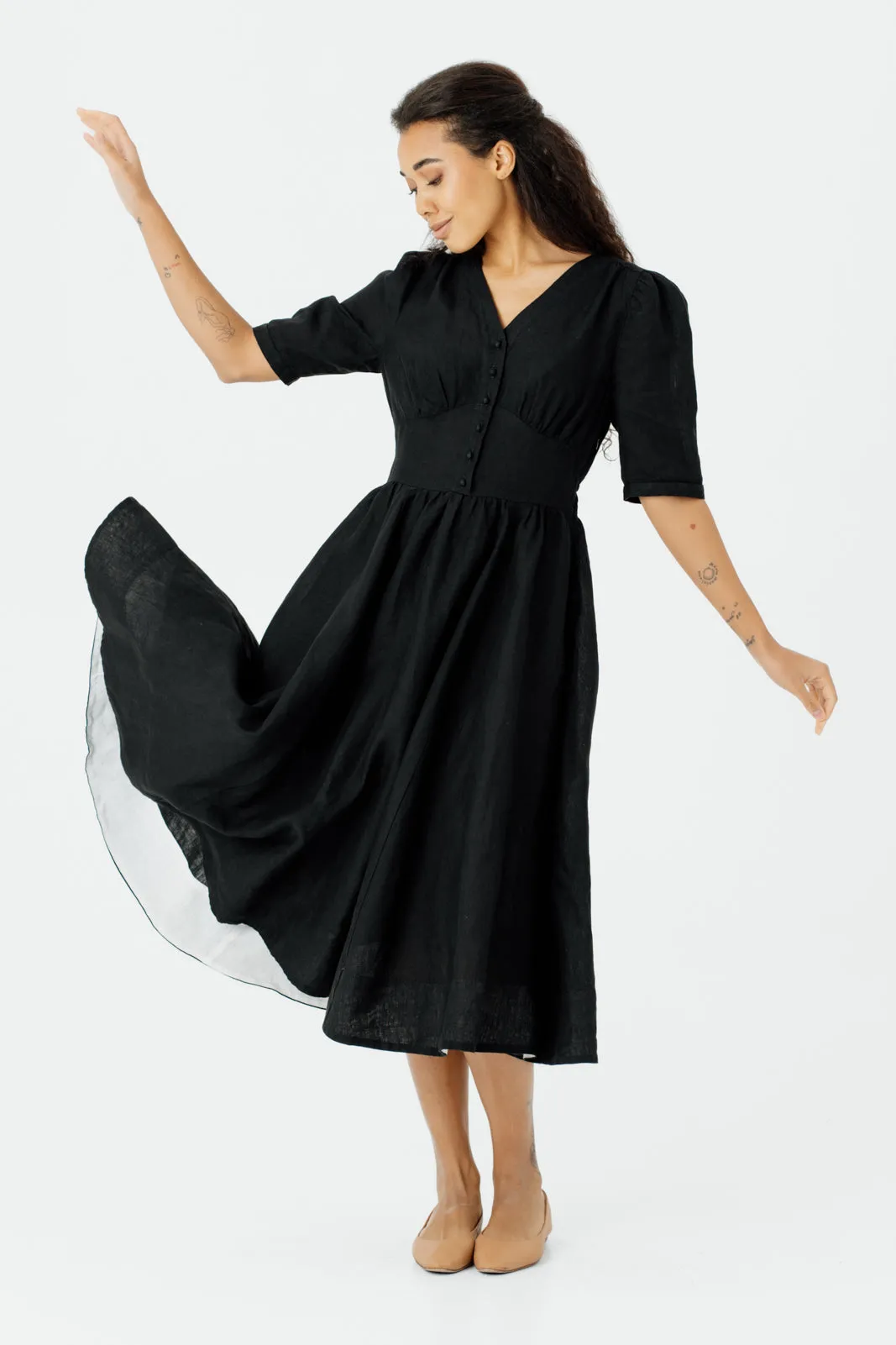 Diane Dress, Puffed Sleeve