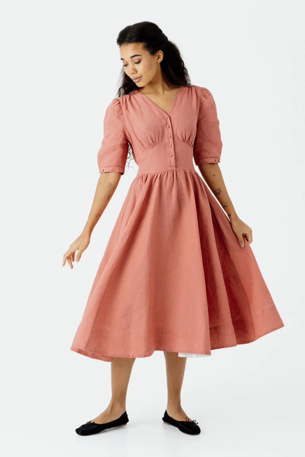 Diane Dress, Puffed Sleeve