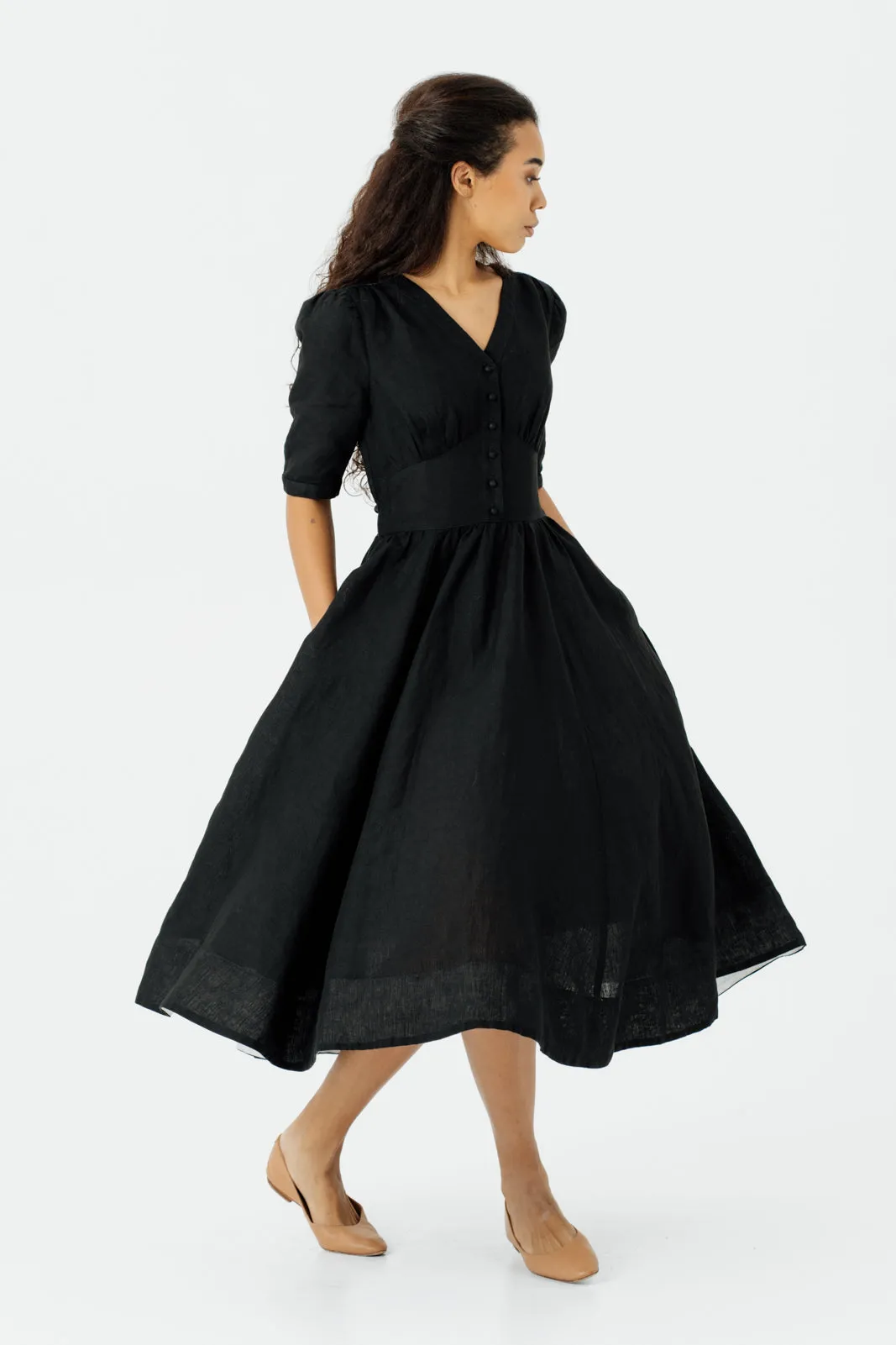 Diane Dress, Puffed Sleeve