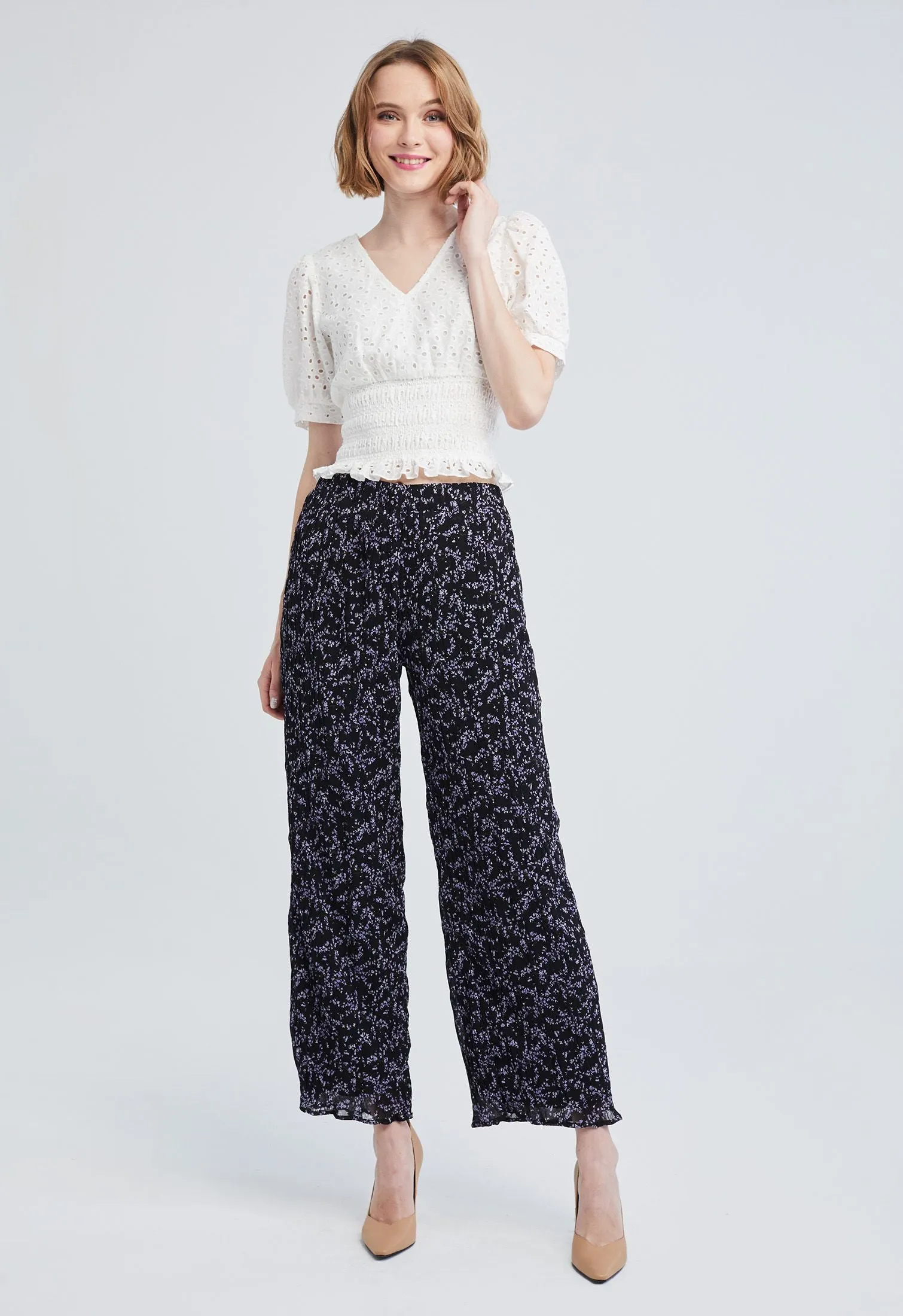 Ditsy Floral Crimp Pants