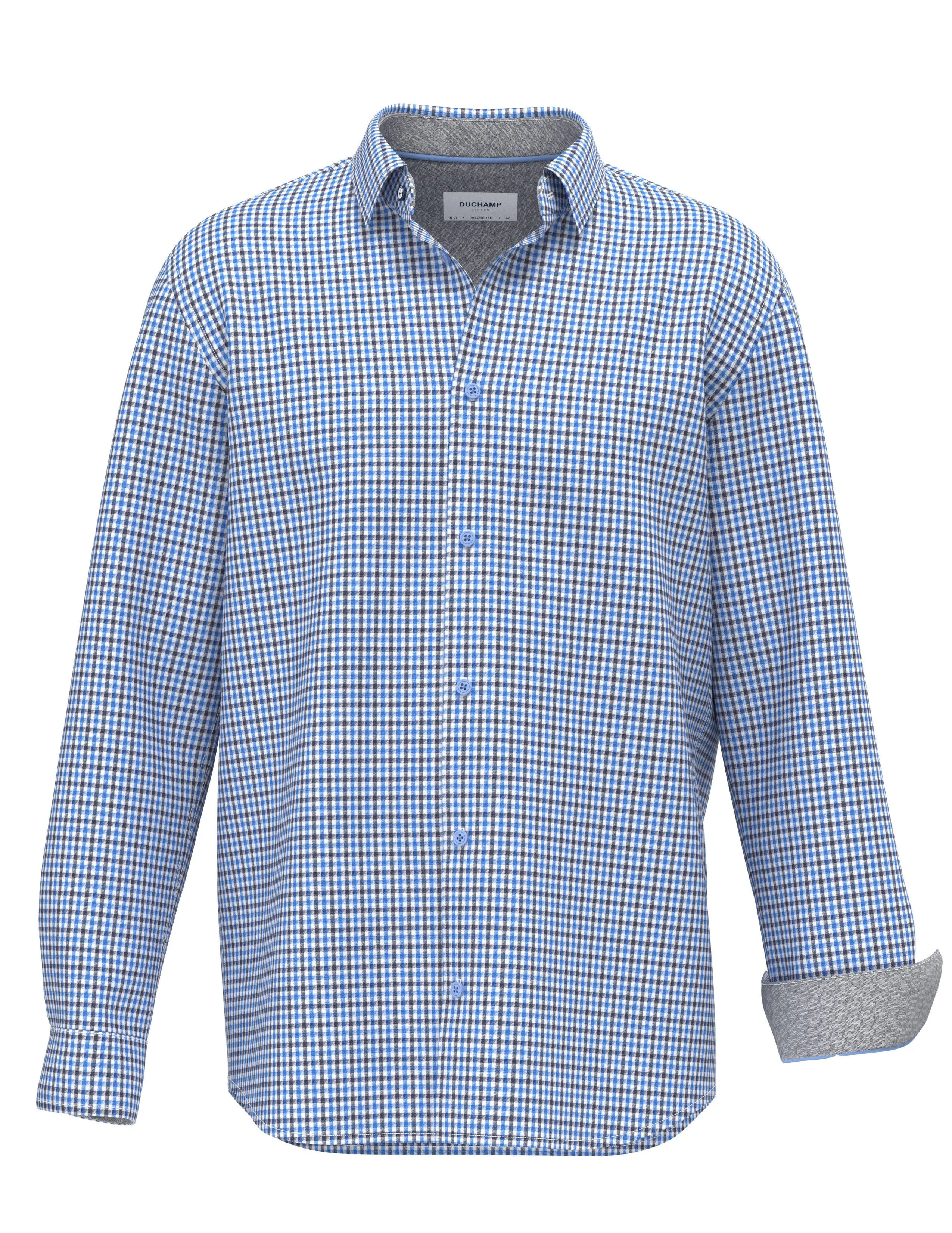 Duchamp London Modified Gingham Dress Shirt
