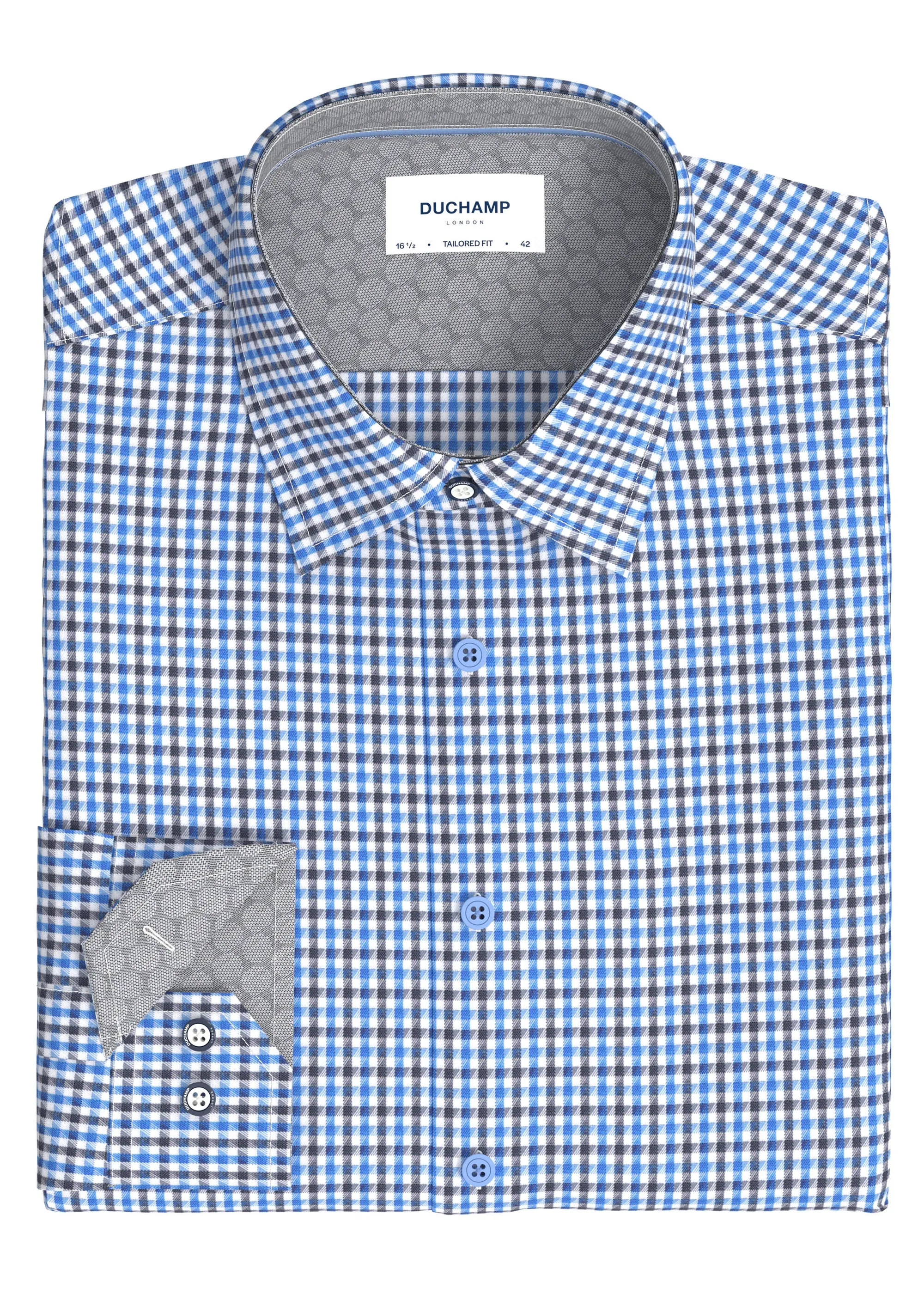 Duchamp London Modified Gingham Dress Shirt
