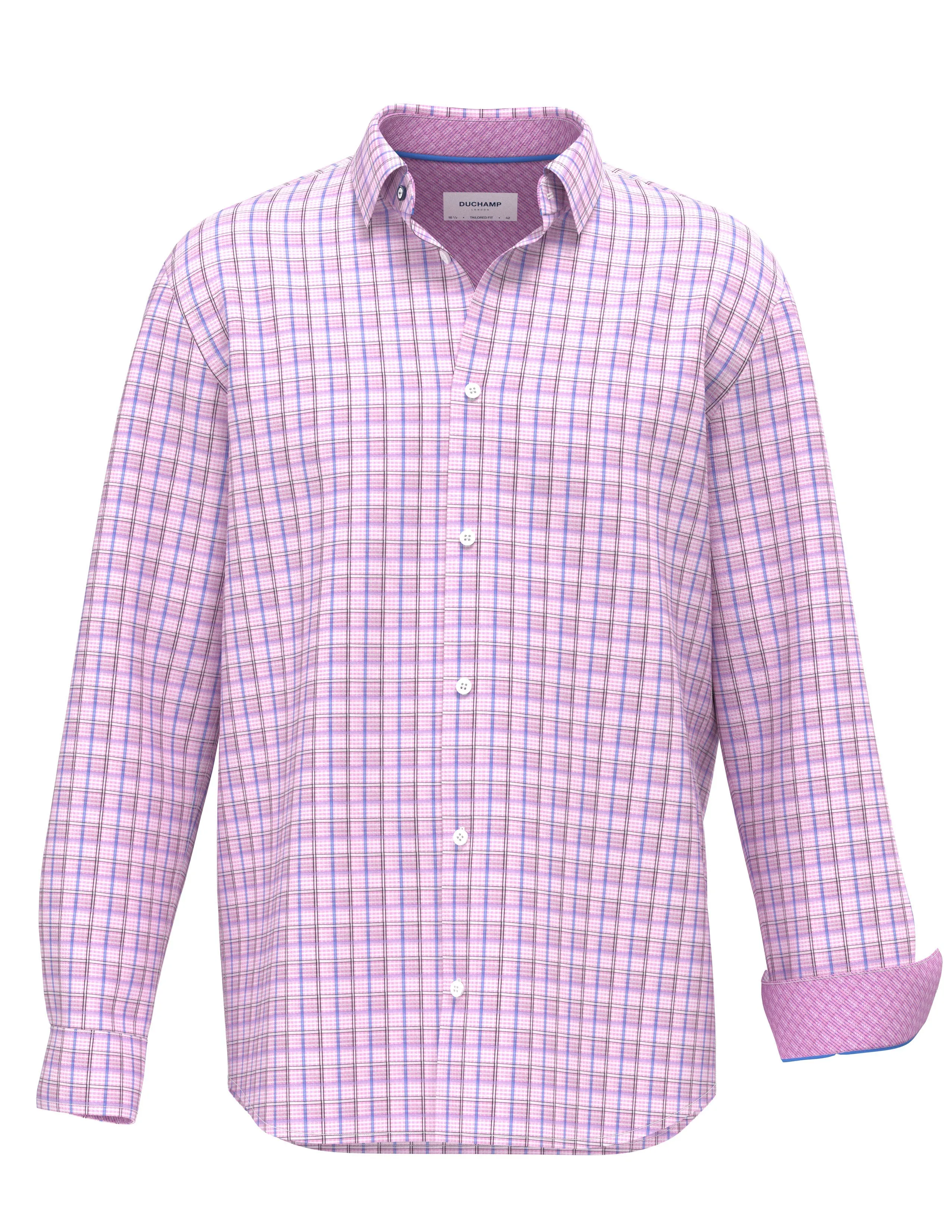 Duchamp London Windowpane Dress Shirt