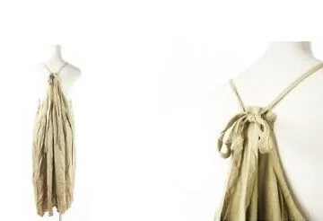 Ebony Ivory Ebonyivory. Mixed Hemp Linen One Piece Cami Dress Long Back Ribbon