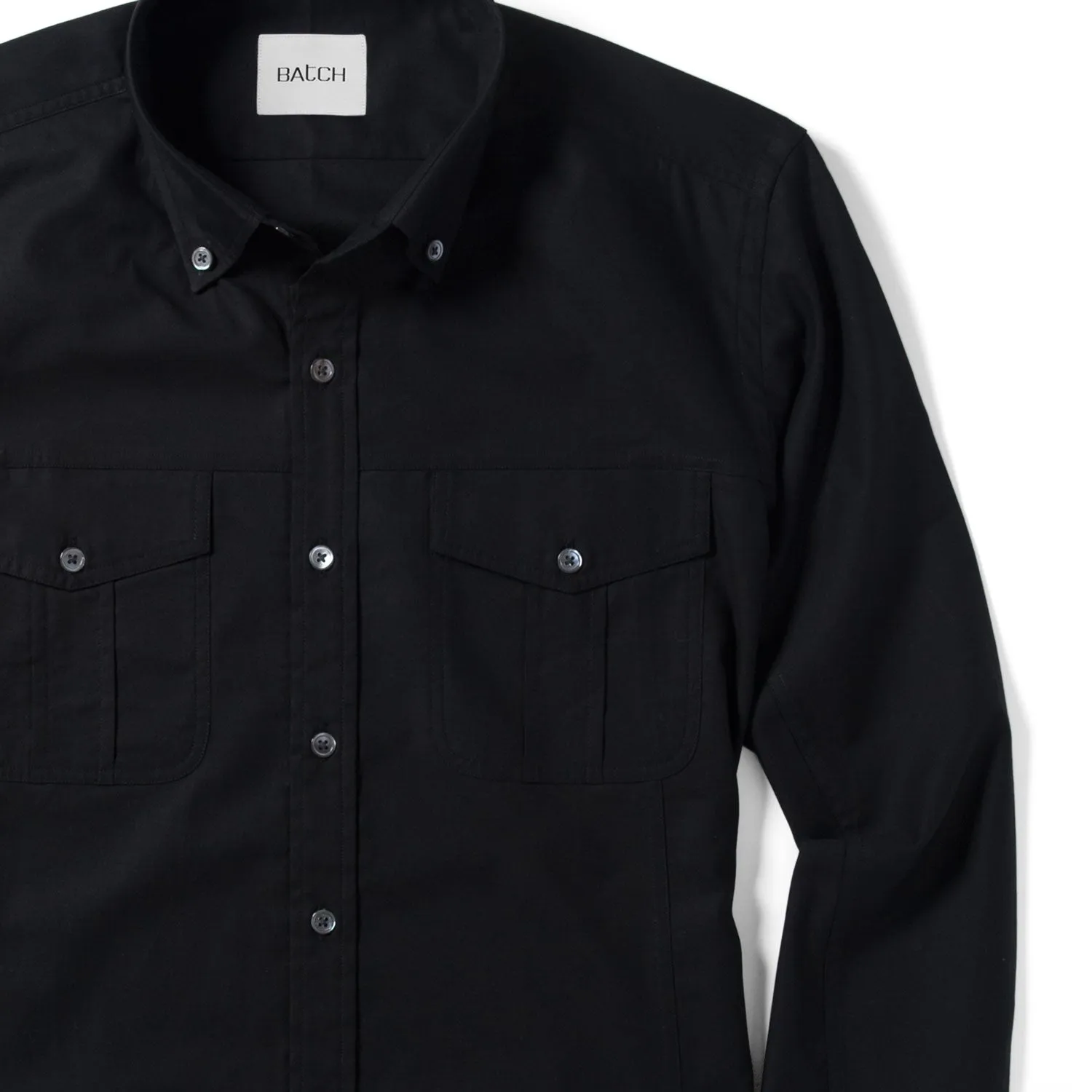 Editor Shirt – Jet Black Mercerized Cotton