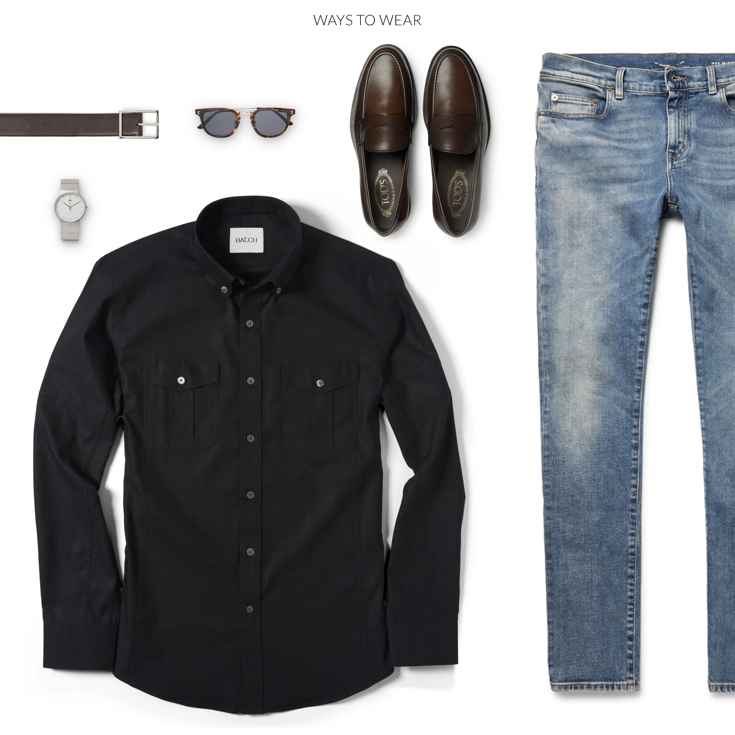 Editor Shirt – Jet Black Mercerized Cotton