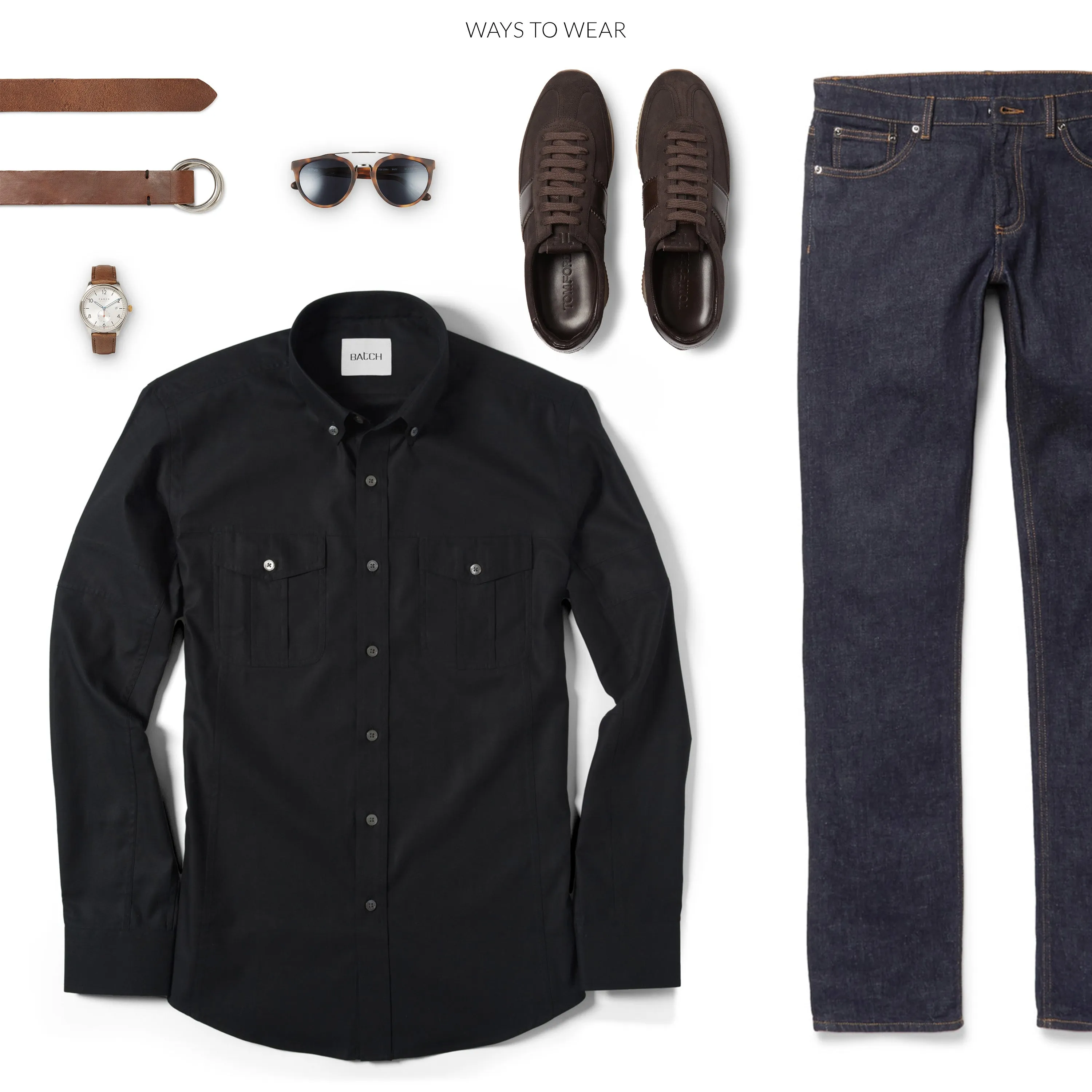 Editor Shirt – Jet Black Mercerized Cotton