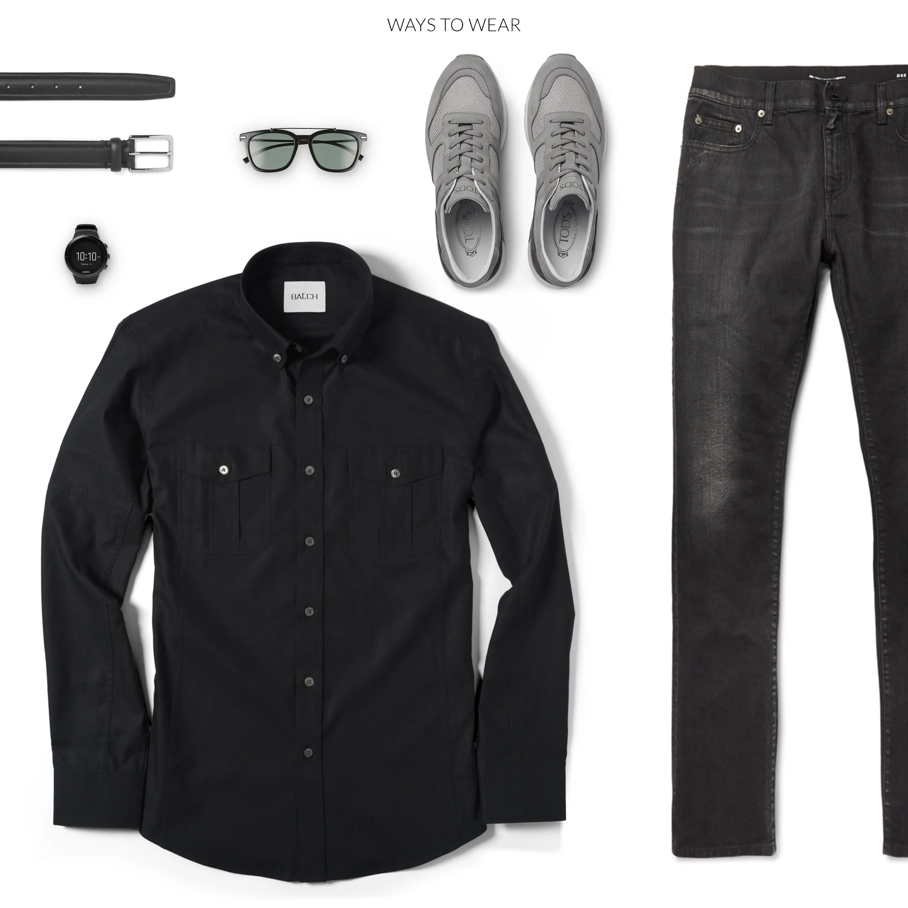 Editor Shirt – Jet Black Mercerized Cotton