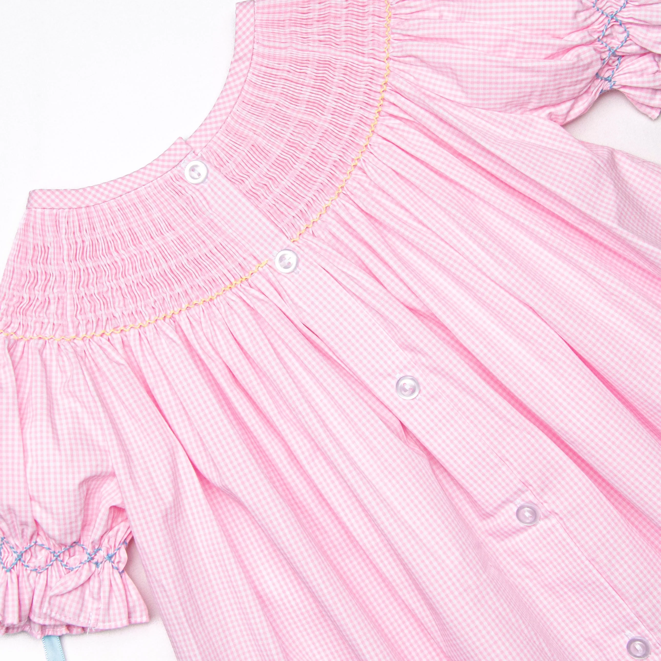 Egg-stra Special Sunday Smocked Bishop Dress, Pink