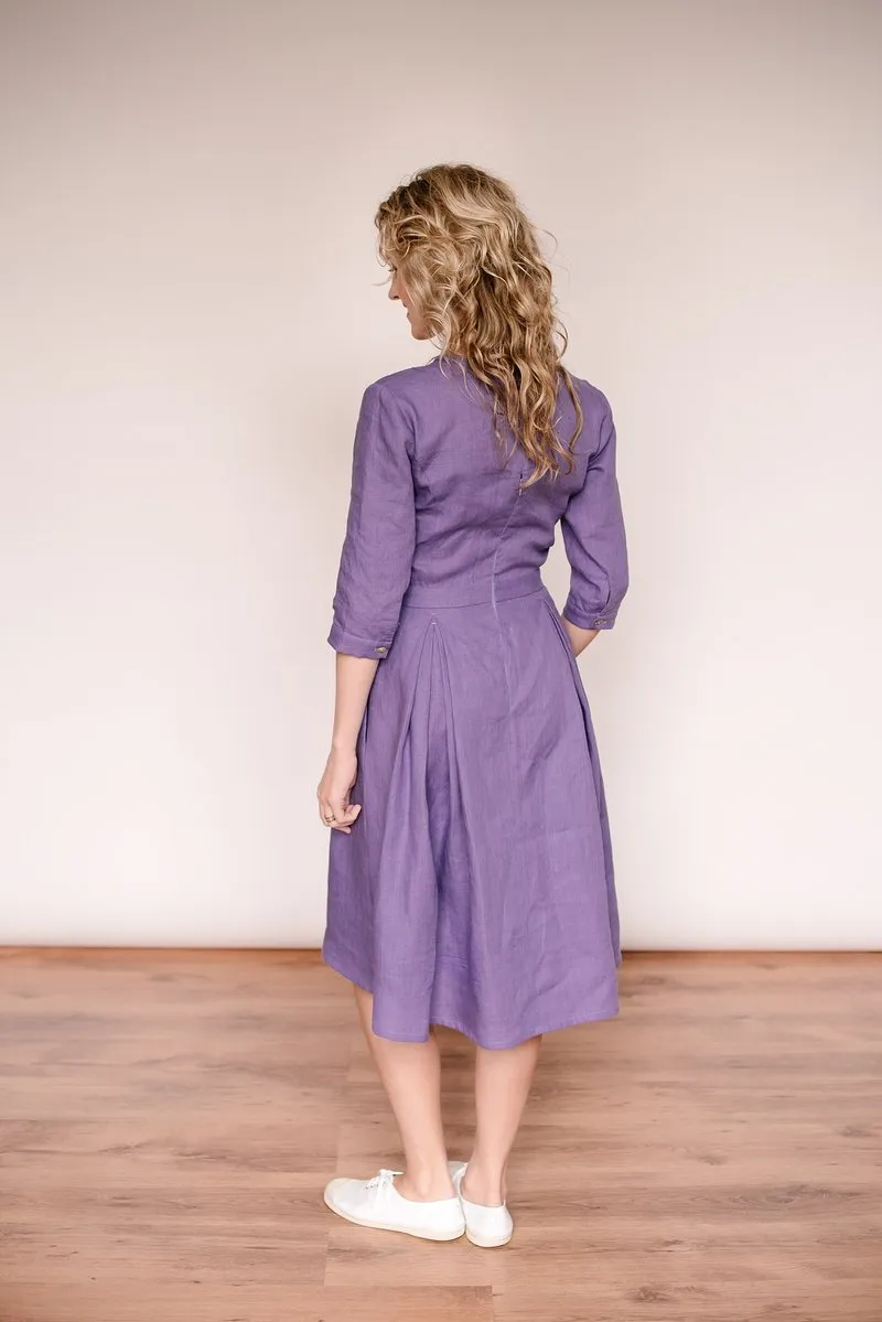 Elegant Retro 3/4 Sleeves Linen Dress