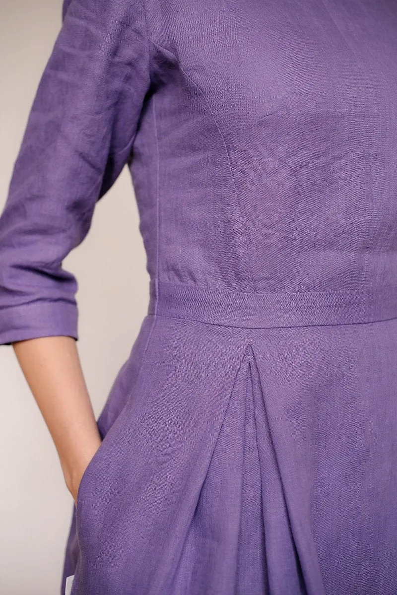 Elegant Retro 3/4 Sleeves Linen Dress