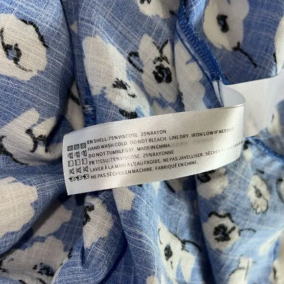 En Saison Floral Print Midi Dress Blue Size Small