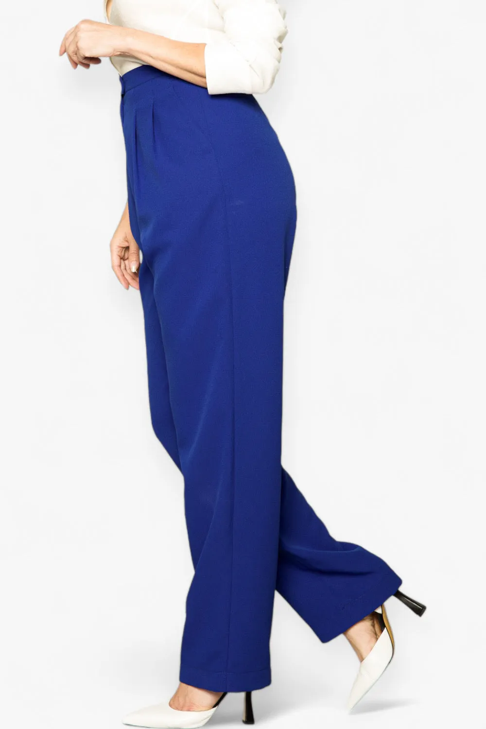 Evelyn Royal Blue Pleated Pants