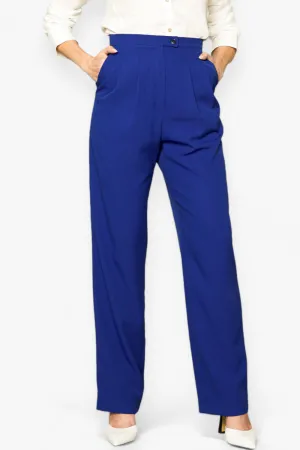Evelyn Royal Blue Pleated Pants