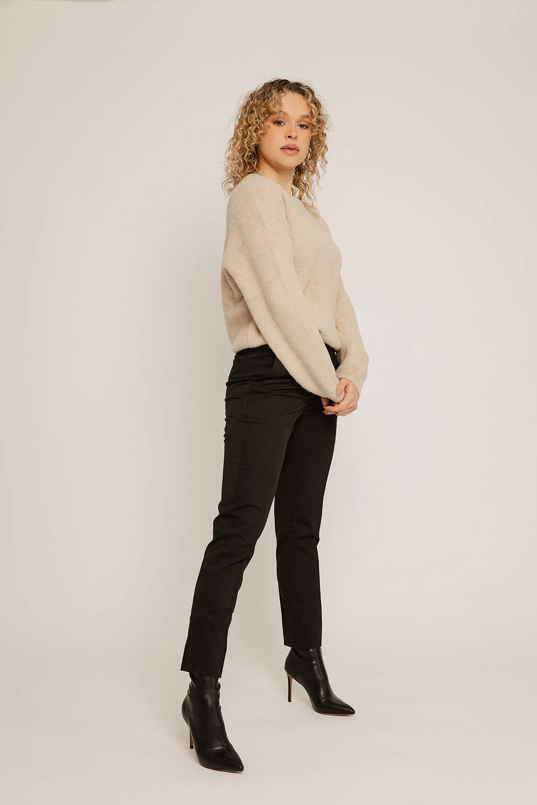 Evelyna Black Cigarette Trousers