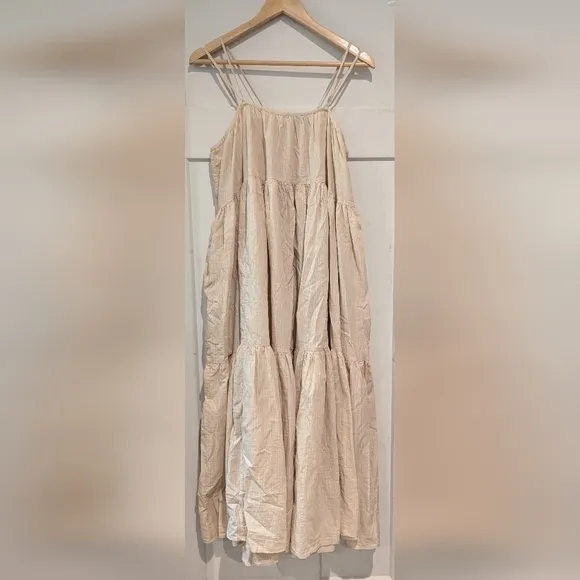 Everlane tiered cotton adjustable dress women's small NWT