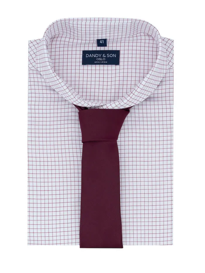 Extreme Cutaway Non-Iron Red Light Grid Shirt